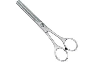 Kiepe 299 professionell effileringssax 12 cm med 21 tänder, dubbelsidig uttunningssax i rostfritt stål med 28 procent skärförhållande för naturlig textur, tillverkad i Italien