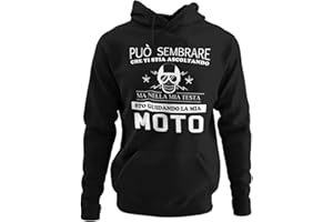 Vulfire Felpa con Cappuccio Unisex nella Mia Testa STO Guidando La Mia Moto, Idea Regalo Motociclista Donna Uomo Divertente, Maglia Moto Sportiva, Felpe Moto Uomo Biker, Teschio Abbigliamento