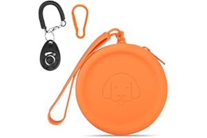 FIDWALL Silikonowa torba na smakołyki, z zatrzaskiem dla psa, torba na karmę do treningu psa, na akcesoria dla psa, rozmiar torby, łatwa do czyszczenia, bezzapachowa, konstrukcja z zamkiem