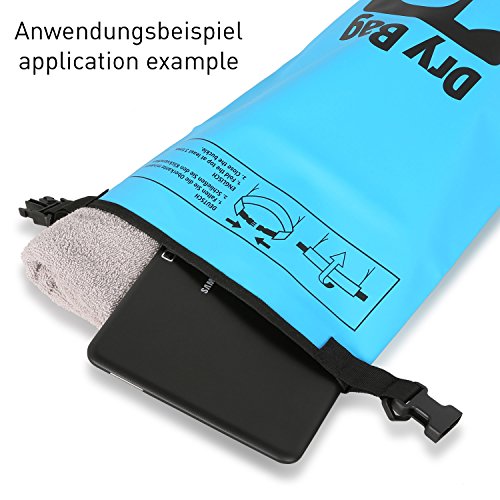 kool® 45L Dry Bag – wasserabweisende Trockentasche / Seesack mit 2 Trageriemen für Outdoor Aktivitäten wie Wandern / Camping / Kajakfahrt / Kanufahrt / Bootsfahrt / Rafting / Snowboarden / Angeln - 5