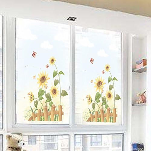 Yanqiao Sunflowers Wall Stickers Removable Living Room Bedroom Kindergarten Wall Decals 80x60cm/31.5x23.6"