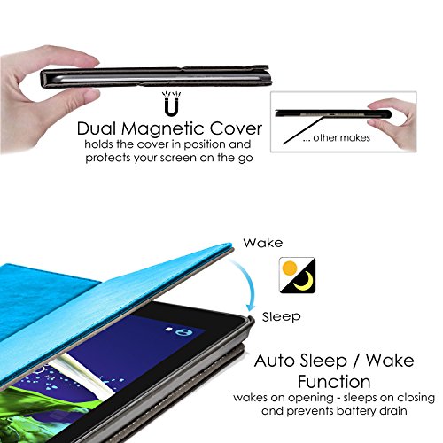 Forefront Cases® Lenovo Tab 3 8 / Tab 2 A8-50 Leder Hülle Schutzhülle Tasche Smart Case Cover Stand – Rundum-Geräteschutz und intelligente Auto Schlaf / Wach Funktion inkl. Eingabestift und Displayschutz - 6