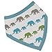 Bears Organics for Kids Reversible Neckerchief "Elephants, Multi-Coloured, organic cotton, Gots-Blue-Green-Grey