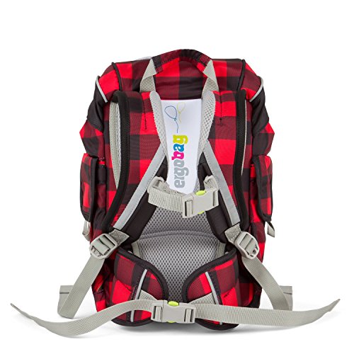 ERGOBAG ergobag Mini (Plus) Backpack for Kindergarten Sac à Dos Enfants, 26 cm, 10 liters, Multicolore (Check Red Black)