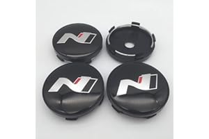 GÉNERIC 4 Stück Auto Radnabenkappen Radnabenabdeckung Nabendeckel, für Hyundai N N LINE Sonata Elantra Kona Tucson I30 I20 56MM Nabendeckel Felgendeckel Schmücken Zubehör,C-60MM