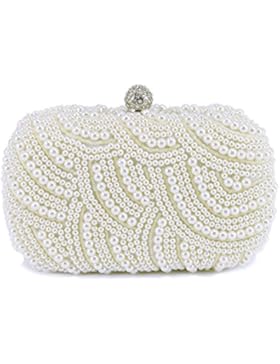 Heyjewels Elegant Handgemacht Zweiseitig Perlen Beaded Clutch Brauttasche Unterarmtasche Party Abendtasche