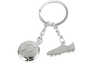 UIEXAY Football Keychain, Porte Clés Sport Porte Clé Football, Porte-Clés en Métal Football en Argent, Porte Clé Ballon de Foot pour Adultes Enfants, pour Ccadeaux Créatifs
