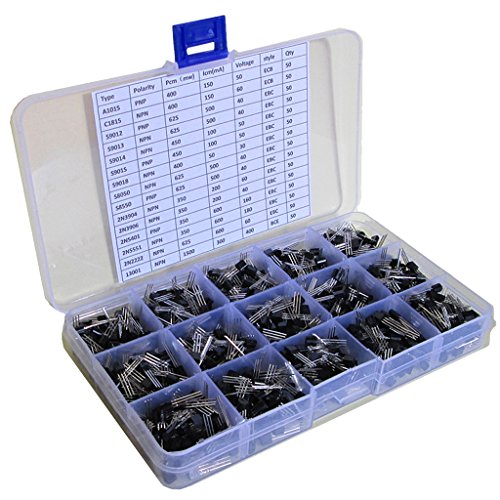 MagiDeal Sortiment Set „Transistoren“ – NPN PNP Transistor – TO-92 Kit Set – 750pcs Satz – Mit Kunststoff Box - 3