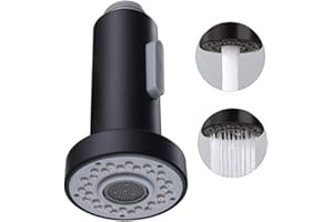 JAYRUIT Kitchen Sink Faucet Spray Head Replacement, Flexible Pull Out Hose, Easy to Install and Clean(Matte Black)