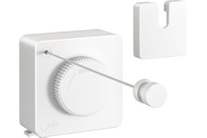 ‎JOOM JOOM Ausziehbare Wäscheleine, robust, Wandbefestigung, einfach aufzuhängen, Aufhängeschloss gegen Durchhängen, quadratisch, Weiß