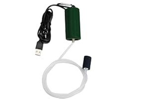 LENPESTIA Pompa ad aria per acquario, USB, mini pompa di ossigeno, silenziosa, per risparmiare energia, con pietra d'aria e tubo in silicone singolo, 1 W