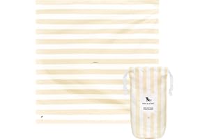 Dock & Bay Couverture de Pique-Nique - Séchage Rapide et résistant à l'eau - Matériaux 100% recyclés - Large (170x170cm) - Bora Bora Beige