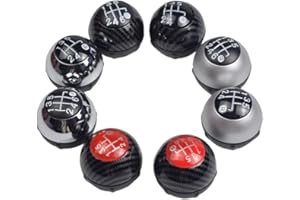 Hacreyatu 5/6 Vitesses Pommeau de Levier de Vitesse Fit pour Fiat 500 2012-2018 (Red, 6 Vitesses)