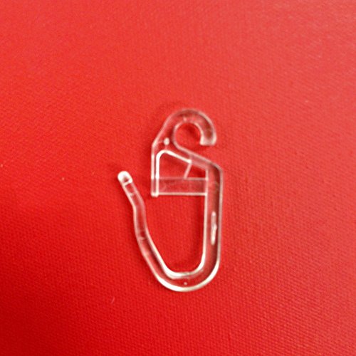 Easy-Shadow – 100 Stück Hochwertige Faltenlegehaken mit 4 mm Öse für Gardinenringe Gardinenhaken Überklipshaken 4mm für Gardinenstangen Stilgarnituren – glasklar / transparent