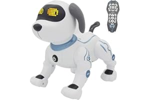 Yangers Remote Controlled Voice Controlled Intelligent Interactive Dancing Singing Robot Dog Toy for Children, RC Electronic Programmable Robot Pet Actions Walking Sitting