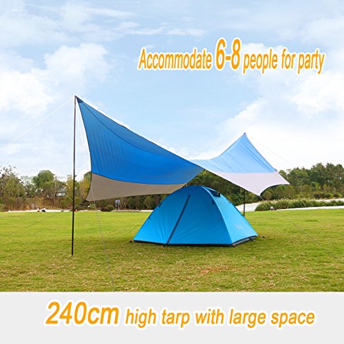 Overmont 500x500cm toldo al Aire Libre Vela de Sombra Impermeable