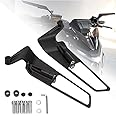 VERMSBIKERS Adjustable Rotating Rear View Mirror Stealth Wind Wing Side Mirror for DUKE-200 DUKE-250 DUKE-390 MT-15 Z400 Z600 MT-09 All Street Bikes.SET OF 2