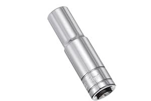 Juttzzei 6-Point Deep Socket, 1/2" Drive 13mm Socket, Full Polishing CR-V Steel 13mm Socket 1/2 Drive with 78mm Length 6-Point Metric Sizes for Car Home Repair Mechanical Maintenance - Silver