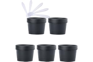TIANZD Pack of 5 100 ml Black Empty Jars with Lid Cream Jar Plastic Screw Jar 100 g Empty Container Cosmetic Container Mask Bowl Jar for Mask Mud Bath Salt Cream Ointment Pack of 5 Spatulas