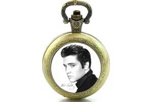 Cymru Apparel Gift Boxed Elvis Presley Quartz Pocket/Necklace Watch