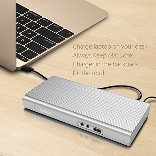 CalDigit USB-C Dock: Laden von Retina MacBook, MacBook Pro 2017, iMac Pro 2017, iMac 2017, MacBook 2017, Pixel oder XPS 13. Unterstützt Apple SuperDrive; USB Typ-C, HDMI, DisplayPort, Ethernet LAN, Audio/Mikrofon, Thunderbolt 3 kompatibel (incl. zertifiziertem 0.5 M-Kabel, EU-Netzstecker) - 4