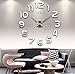 Produktbild Asvert Wanduhr moderne DIY 3D Frameless große Wand-Taktgeber-Art-Uhren Stunden-Raum-Ausgangsdekorationen,3D Digital Acryl kreativ DIY Wand-Aufkleber Uhr Kunst Wanduhr Silber