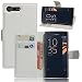 Produktbild Sony Xperia X Compact Hülle, KuGi ® Sony Xperia XCompact Hülle- Hochwertige Ständer PU-Leder-Mappen-Kasten für Sony Xperia X Compact 4G LTE Smartphone.(Weiß)