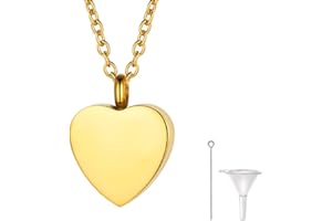 Richsteel Porta Cenizas Colgantes Arbol de Vida/Corazones/Crucifijos de Acero Inoxidable, Grabados Personalizables, con Collar Fino y Accesorios para Meter Cenizas