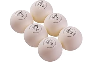 Atemi Balles de Tennis de Table en Plastique 3-Étoiles Jeu de 6, Réglementation Pro 40+ |Intérieur & Extérieur | Norme règlementaire |Rebond, Arrondi, Dureté améliorés