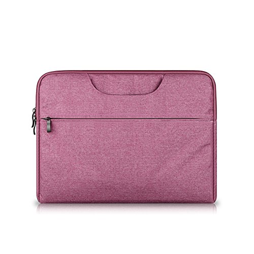 Yvonnelee Hochwertige Nylon Laptop Tasche Notebookhülle für Apple MacBook Air, Pro, Retina 11/ 11,6/ 12/ 13/ 13,3/ 15 Zoll mit Henkel und Zubehörfach – Pink, M - 4