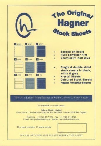 Hagner 'Original' stamp stocksheets. Double sided, 3 strip