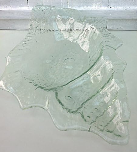CBI Clear Glass Dish Plate Bowl Conch Shell Seashell Bowl Bathroom Accessory Decorative Bowl Green Tint 32cm