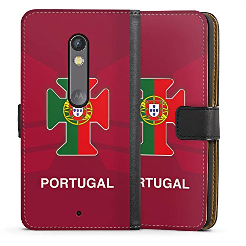 Motorola Moto X Play Tasche Hülle Flip Case Portugal EM Trikot Fußball Europameisterschaft