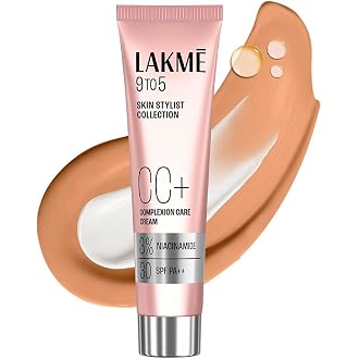 Lakme 9 to 5 CC Cream Bronze with 3% Niacinamide Complex SPF30 PA++ | 90% lightweight moisturizing cream for Care & 10% Foundation for Care |Conceals Dark Spots| Brightens Skin |30 g