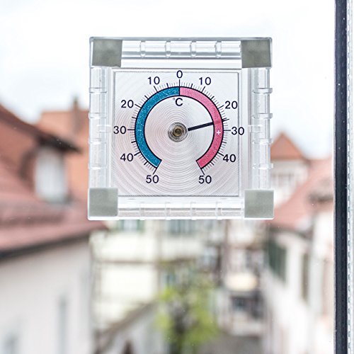 Lantelme Bimetall Fenster – Aussen – Klebe Thermometer Analog . Anzeige + / – 50 °C 2462 - 2