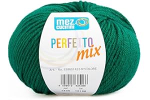 MEZ CURICINI Perfetto Mix: Filati da 50g ad Alta Qualità e Varietà di Colori per Maglieria A Mano (Giada)