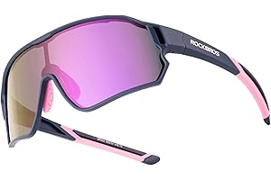 ROCKBROS Lunettes de Soleil pour Enfants Polarisées, Lunettes de Cyclisme UV400 pour Garçon et Fille, Lunettes de Sport Enfants TR90 Léger Protection