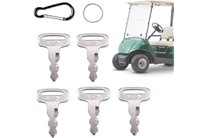 FCOUIID Golf Cart Key Replacement Yamaha PTV 10+ Code 8002 for JU6-H2511-10, ELI80-0287, with Keychain (5Pcs)