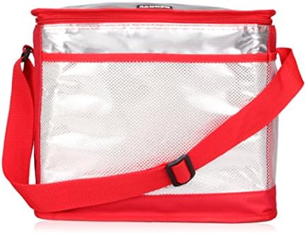 UKGOOD Latest Advanced Double-deck Aluminum Film Large 15L Multifunctional Heat/Cool preservation Insulated Bag Portable Waterproof Travel Lunch Bag Foldable Thermal Picnic Camping Cooler Bag for Adult, Men and Women (Red)
