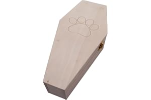 PrimoLiving ataud de Madera para Animales pequenos Acabado Natural - Tamano M para Mascotas pequenas - ataud para Animales con Cierre metalico Fijo - ataud de Madera