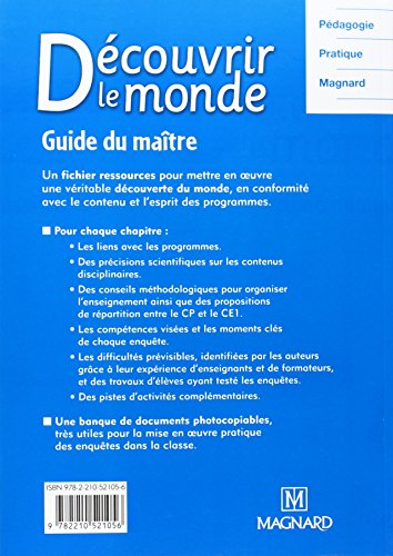Livres Couvertures de 75 enquêtes pour découvrir le monde : CP-CE1, guide du maître