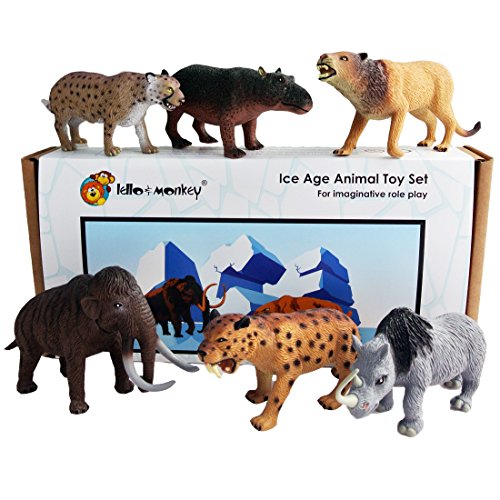 Ice Age Pre-Historic Plastic Toy Figures boxed set of 6 by Lello and Monkey