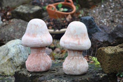 Pilz,Terracotta,frostfest,25cm,Mod.3,2er PacK!!!! - 2