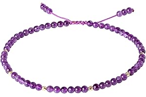 Jewboo Gemstone Foot Anklet Bracelet for Women Beaded Stone Healing Energy Crystal Beach Foot Jewelry Adjustable(8.5-10 Inches)
