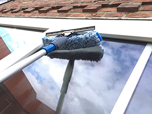 Teleskop-Fensterputzer Profi-Set mit Gummilippe, Kombi-Fensterwischer 50cm, Drehgelenk und Alu-Teleskopstange 6m – für Wintergarten-, Fenster- und Solaranlagen-Reinigung - 5