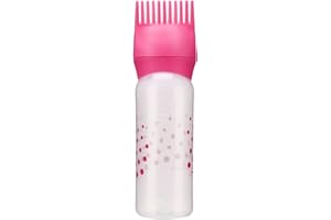 Serlium Hair Oil Applicator Bottle, 160ml Root Comb Applicator Bottle Lightweight Oil Bottle for Hair for Scalp Treatment Essential and Hair Coloring Dye (Rose red)