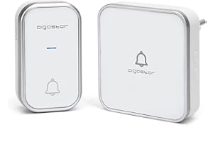 ‎AIGOSTAR Aigostar Batterielose Funkklingel, Wasserdicht Türklingel Funk Set, Türklingel Funk mit LED Blinken, 36 Melodien, 3 Lautstärkestufen 150m Reichweite, Weiß