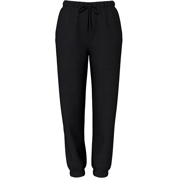 Zeagoo Joggingbroek voor dames, baggy, lange broek, casual, hoge taille, sportbroek, effen, stretch, vrijetijdsbroek, warme sweatpants met zakken, S- XXL, zwart, L
