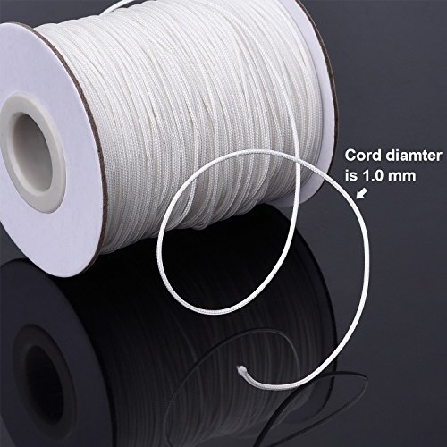 Outus 1,0 mm Weiß Geflochtene Lift Shade Cord Zugschnur für Jalousien Aluminium Blind Shade, Gartenbau Werk und Handwerk, 109 Yards/ Roll - 4
