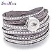 Produktbild Magssdy Armbänder Neue Leder Snap Armband für Frauen Strass Kristall Multilayer Leder Armband 18mm Druckknopf Schmuck Zubehör Geschenk